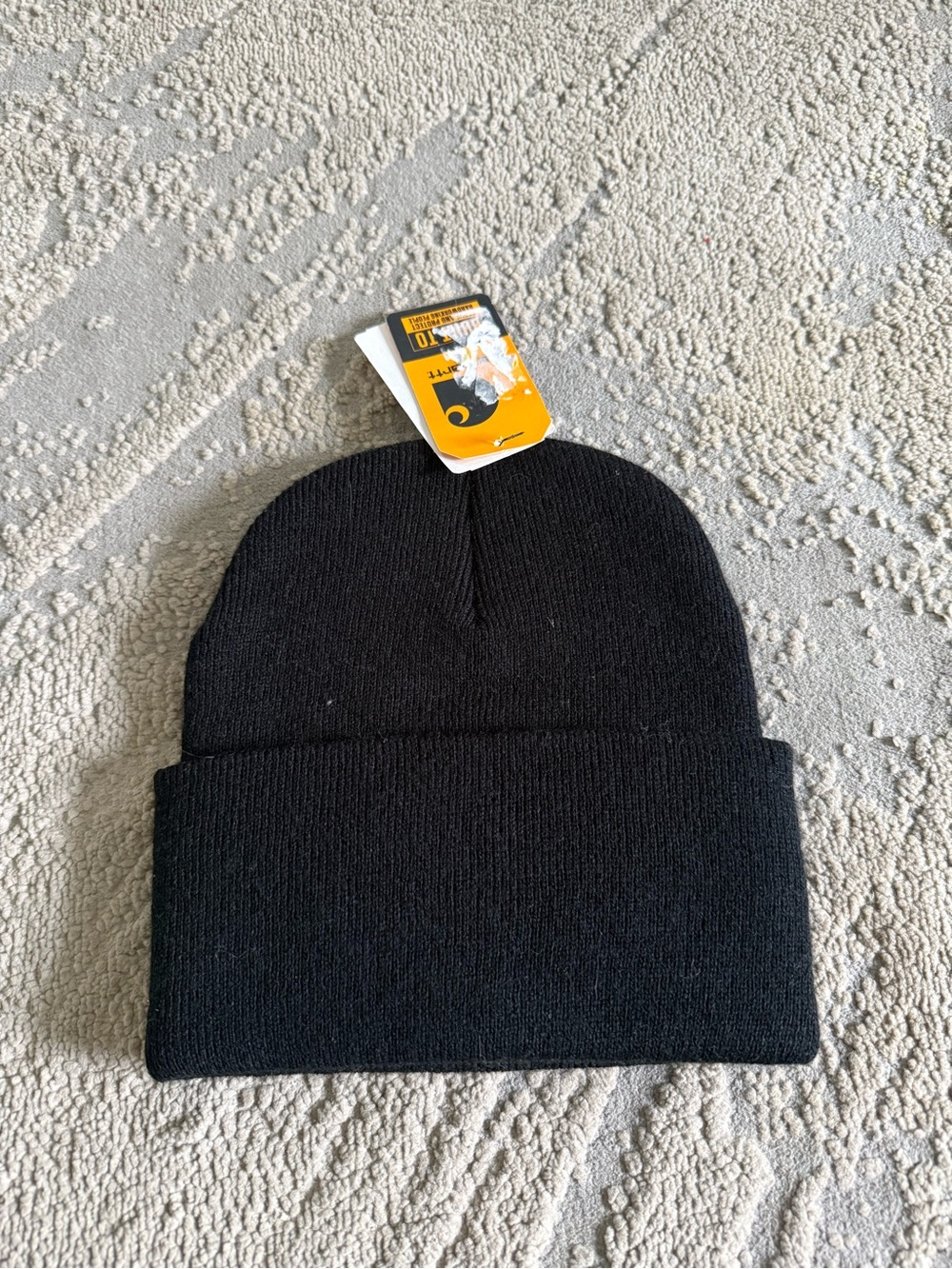 Carhartt Black Beanie hand Embroidered Floral Logo Patch one size new - Picture 5 of 7